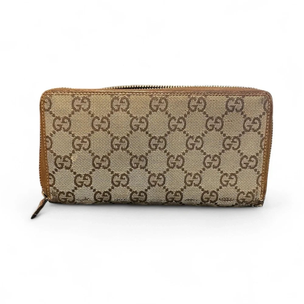 Authentic Gucci PROJECT Beige and Brown Monogram GG Zip Around Wallet - Picture 2 of 9